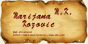 Marijana Kožović vizit kartica